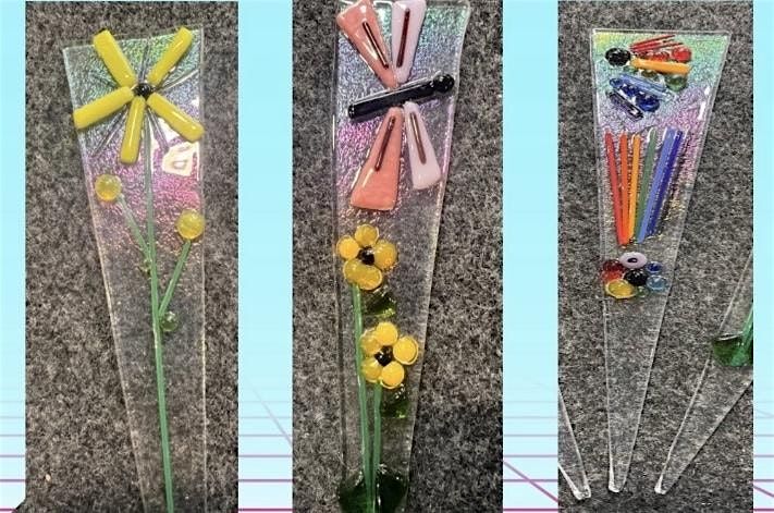 DIY Fused glass plant stakes