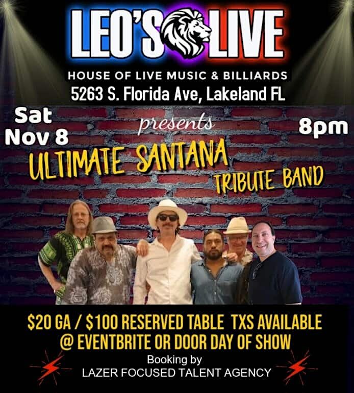 ULTIMATE SANTANA TRIBUTE at LEO'S LIVE in Lakeland