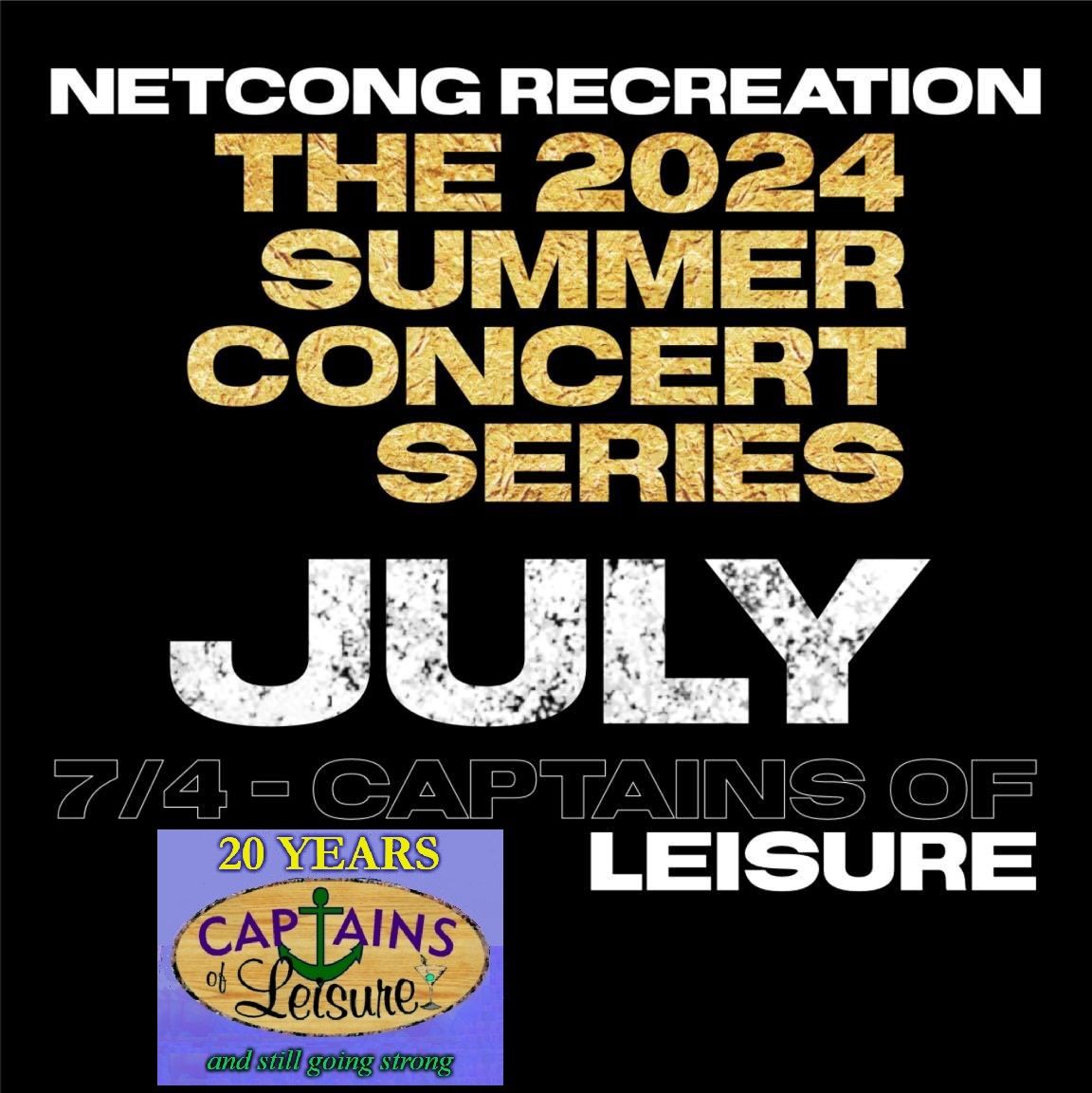 Captains of Leisure to perform FREE outdoor concert July 4th 6:00-8:30pm at DiRenzo Park in Netcong