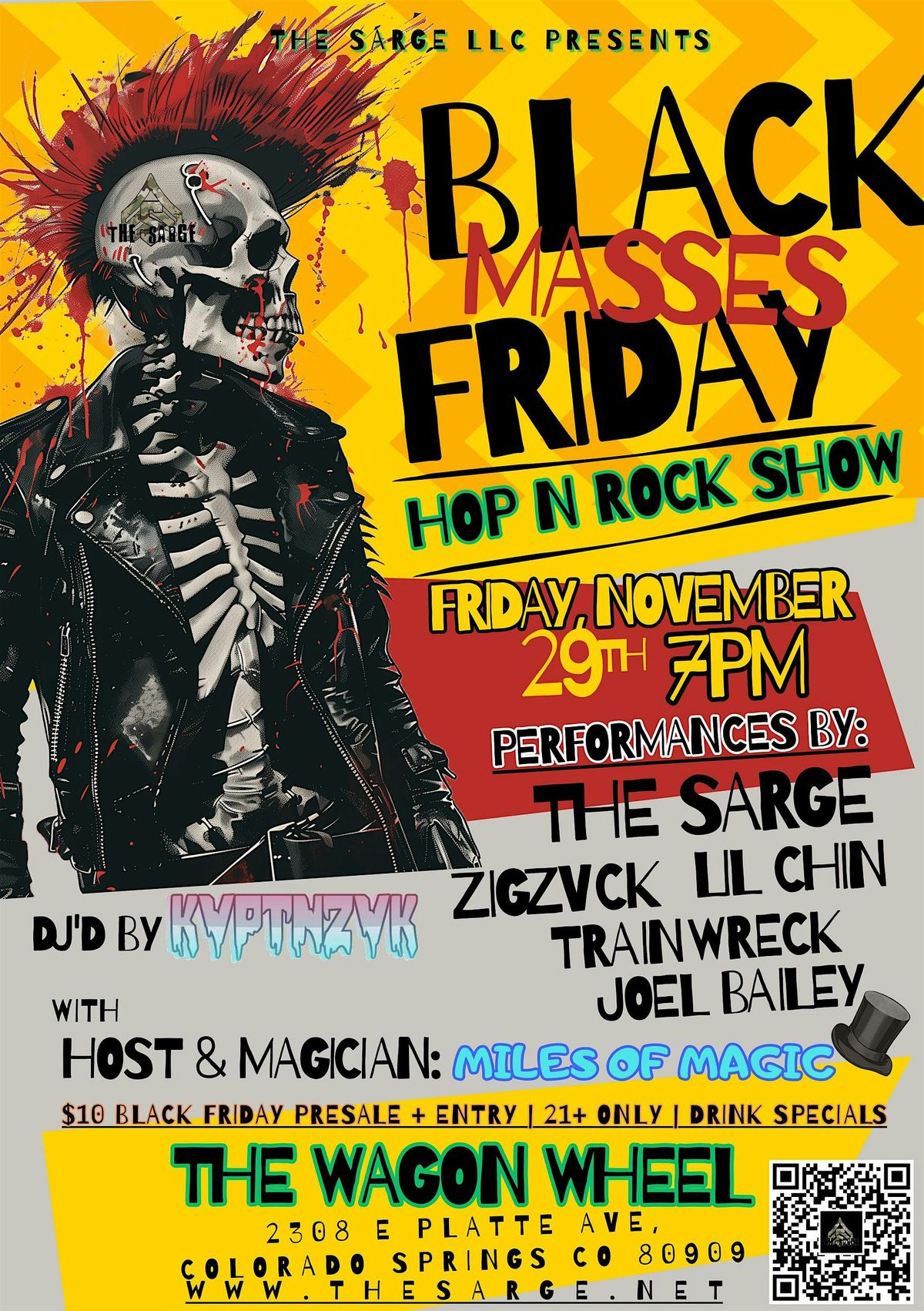 THE SARGE: BLACK MASSES BLACK FRIDAY HOP N ROCK SHOWCASE