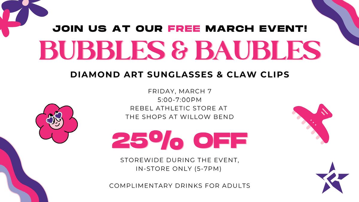 Bubbles & Baubles: Diamond Art Sunglasses & Claw Clips