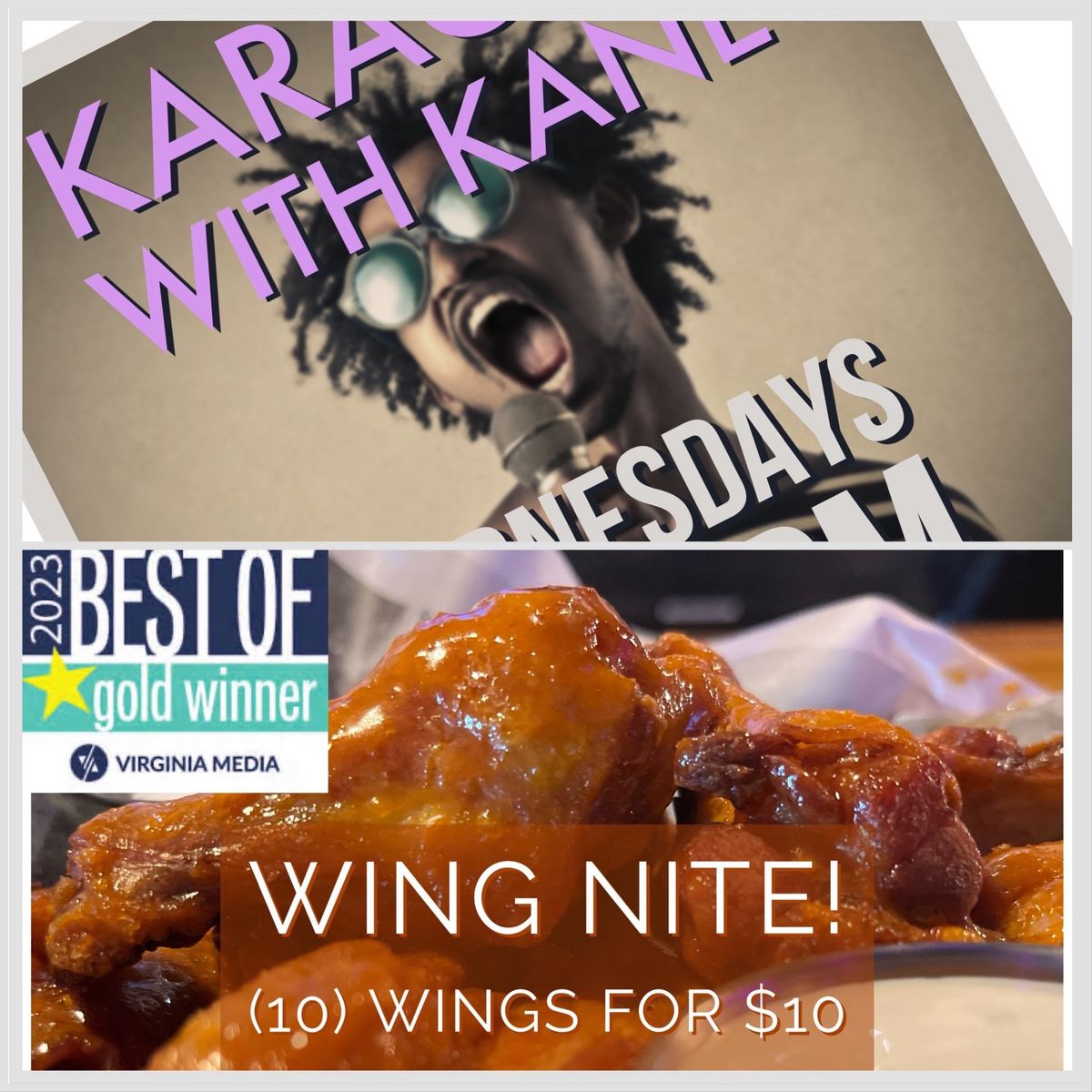 Wing Nite Wednesday and Karaoke with Kane at the Twisted Pig! 