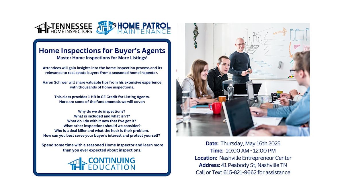 Fun CE Lunch & Learn: Home Inspections for Buyer\u2019s Agents