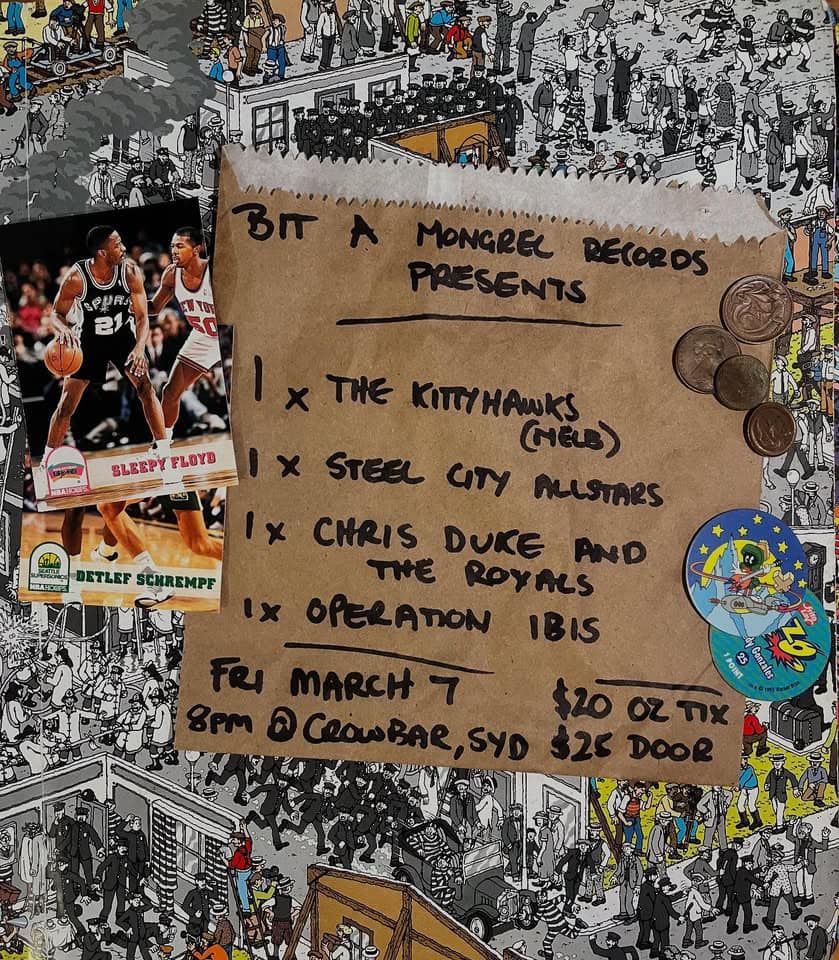 The Kittyhawks (melb) + Steel City Allstars + Chris Duke and The Royals + Operation Ibis at Crowbar 