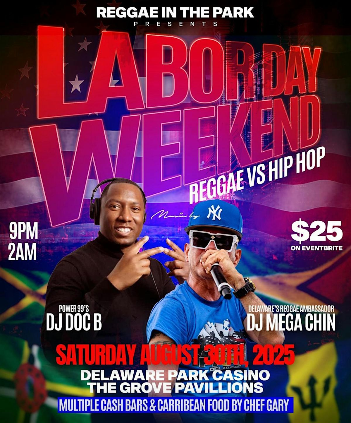 LABOR DAY LINK UP ! REGGAE VS HIP HOP AT DELAWARE PARK CASINO