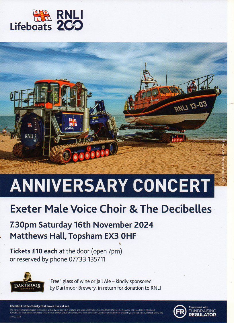 Exeter Male Voice Choir & The Decibelles RNLI 200 Year Anniversary Concert