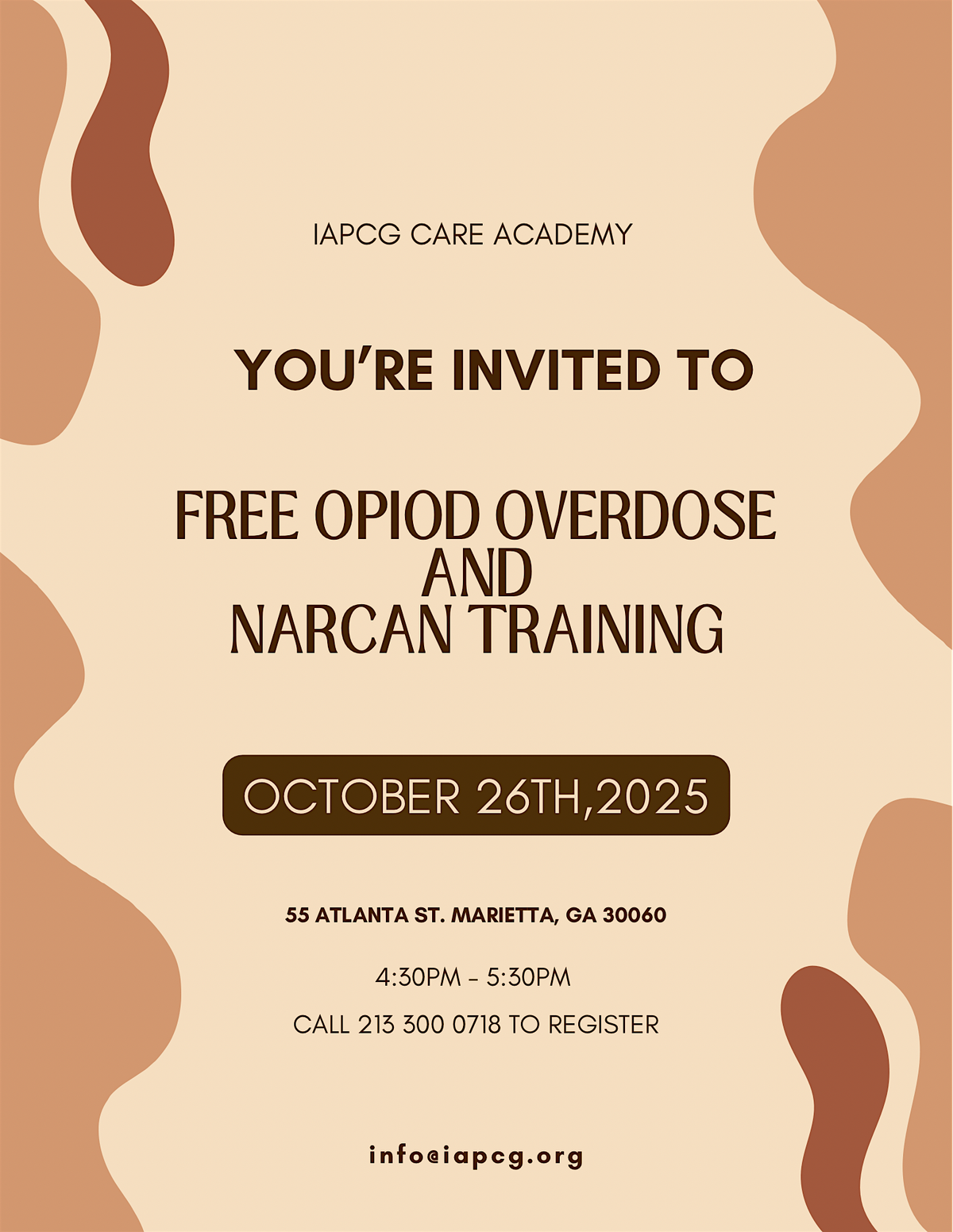 FREE OPIOID OVERDOSE and NARCAN TRAINING