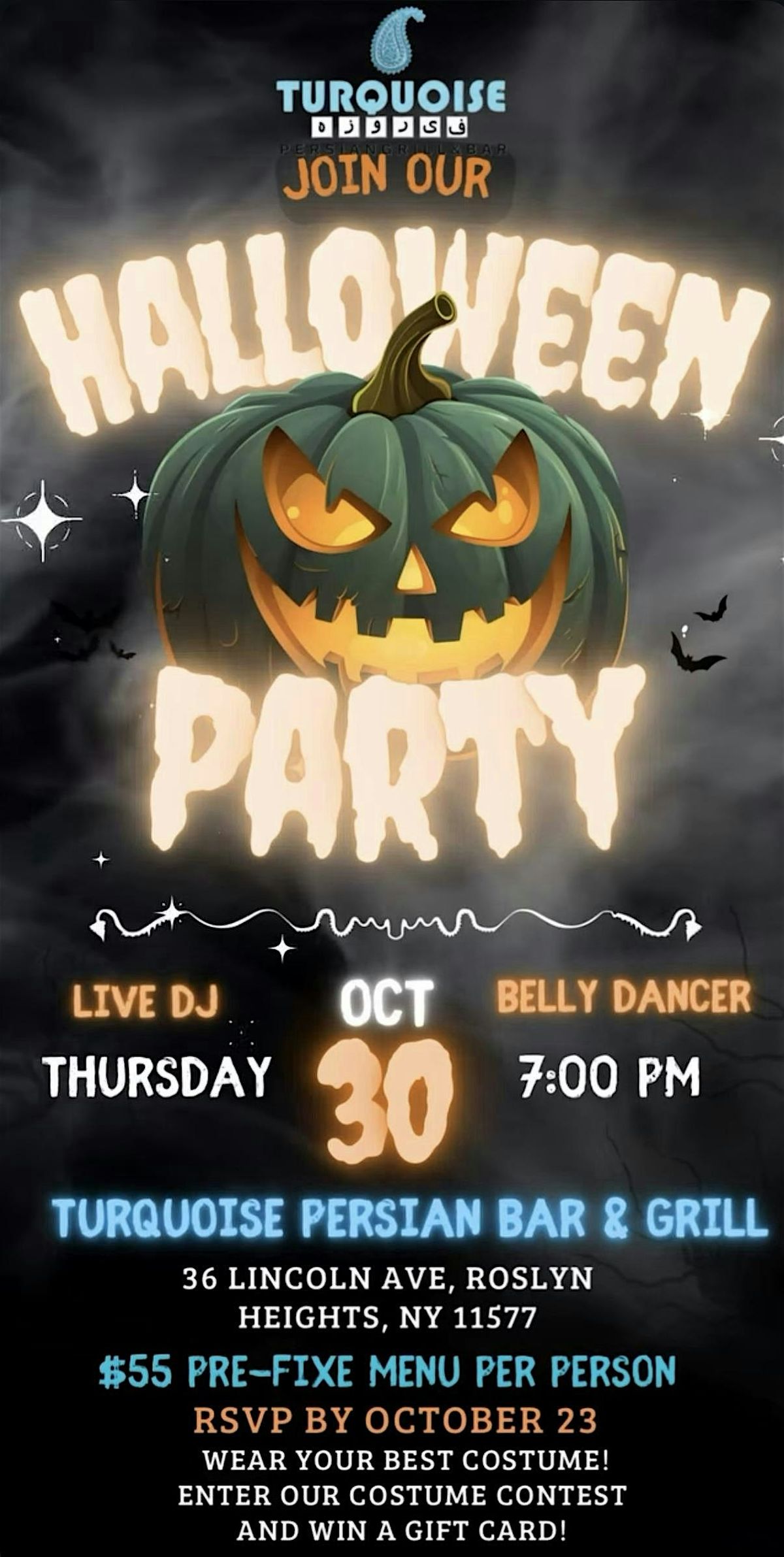 Halloween Party at Turquoise Persian Grill & Bar