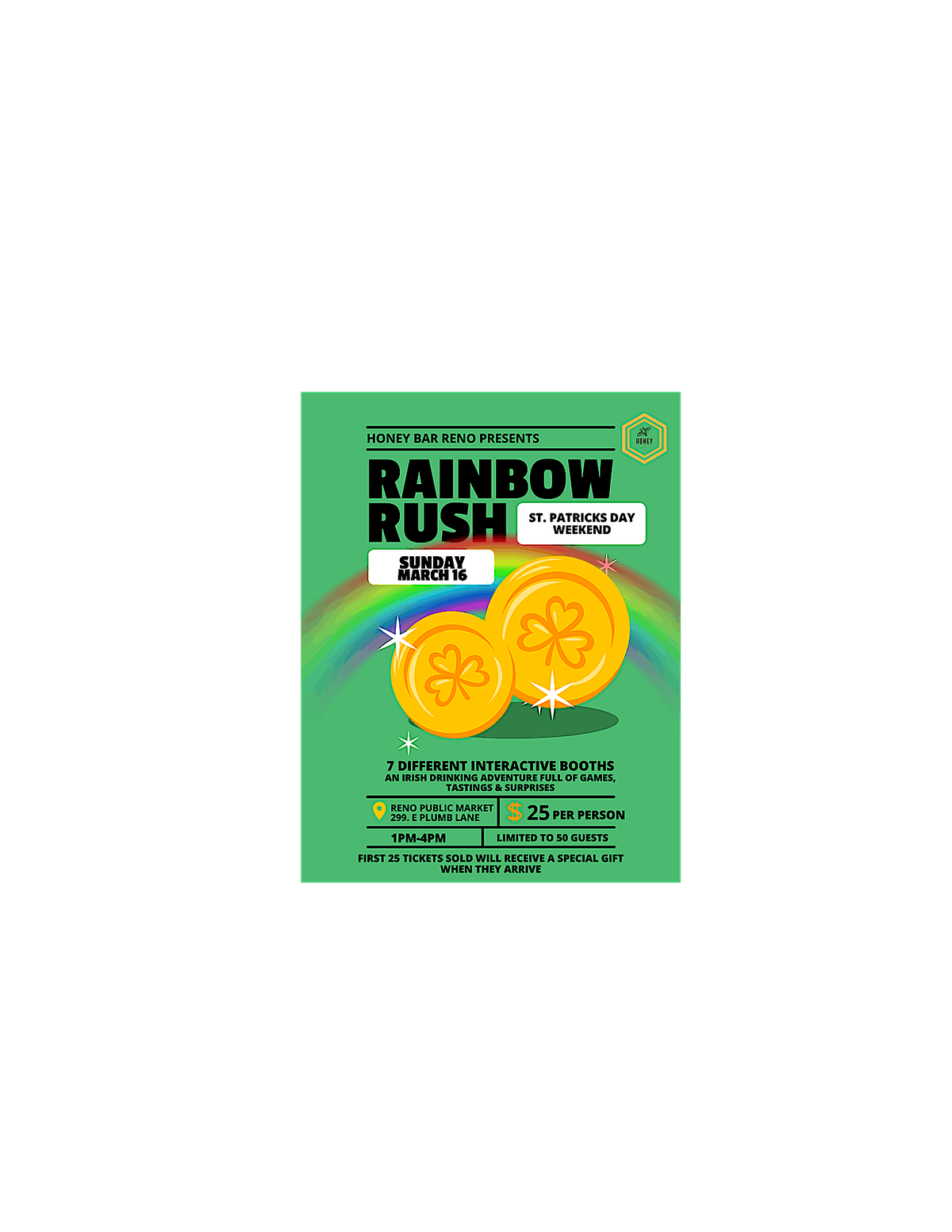 Rainbow Rush: St. Patricks Day Event at RPM with Honey Bar!