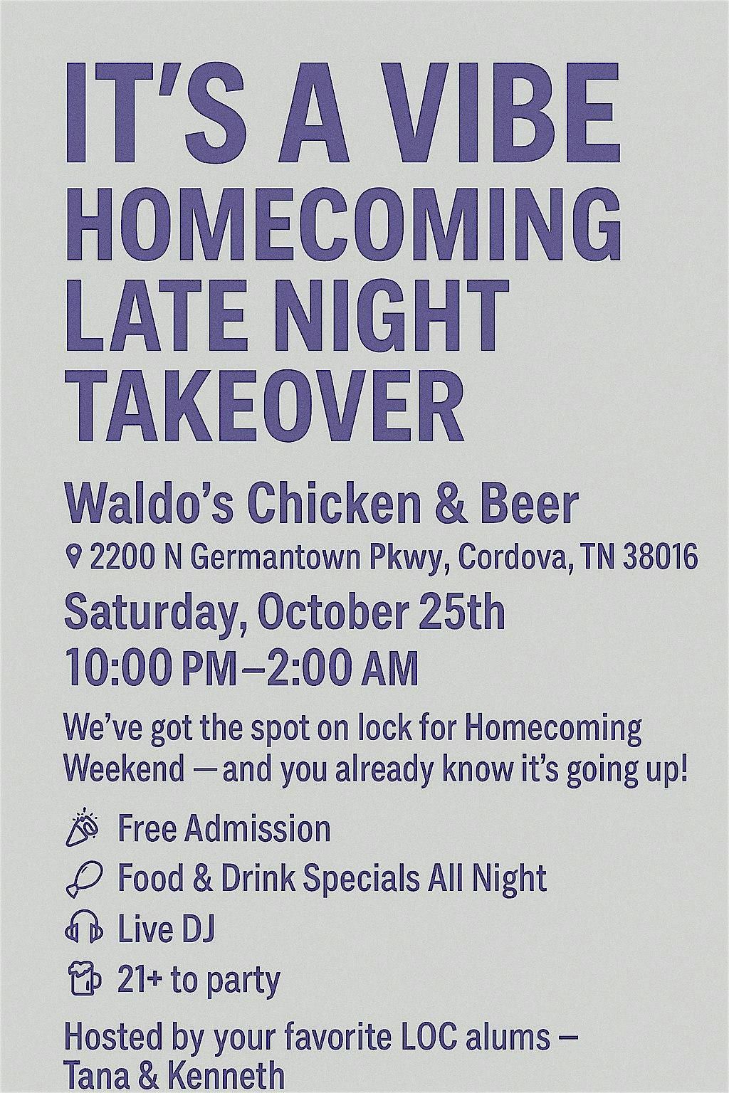 Homecoming Late Night Takeover