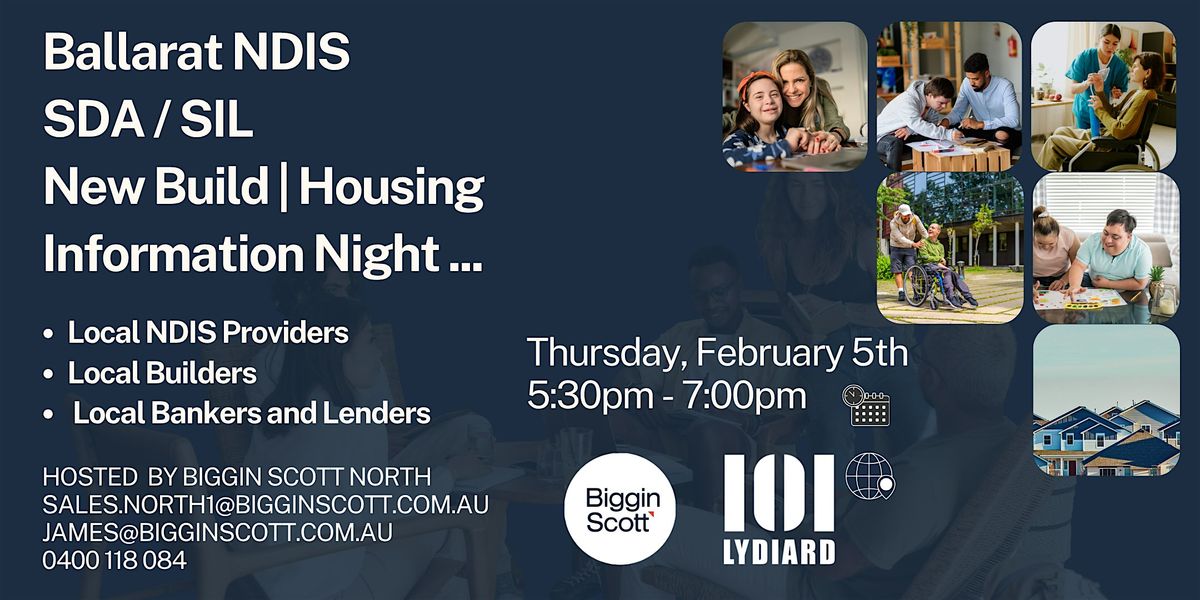 Ballarat NDIS SDA \/ SIL New Build | Housing Information Night