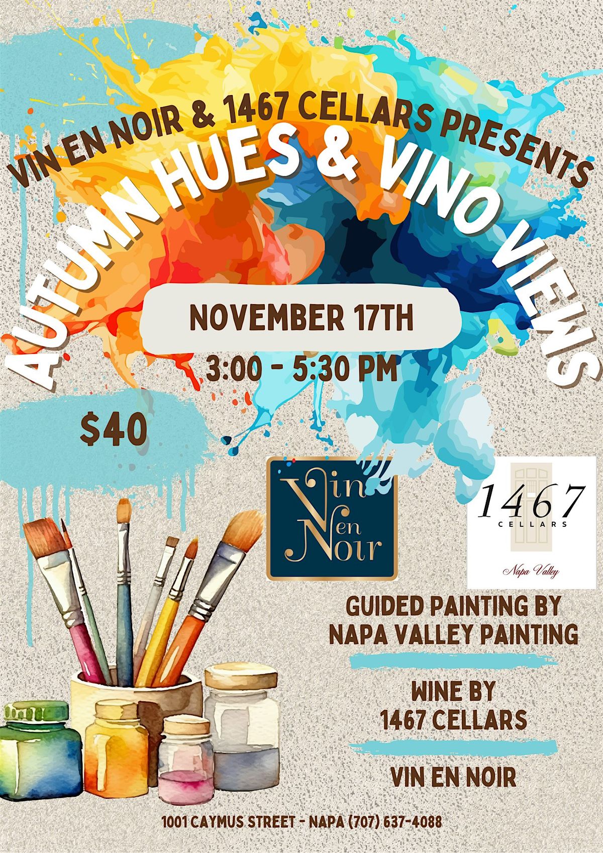 Autumn Hues and Vino Views - A Sip & Paint in Downtown Napa