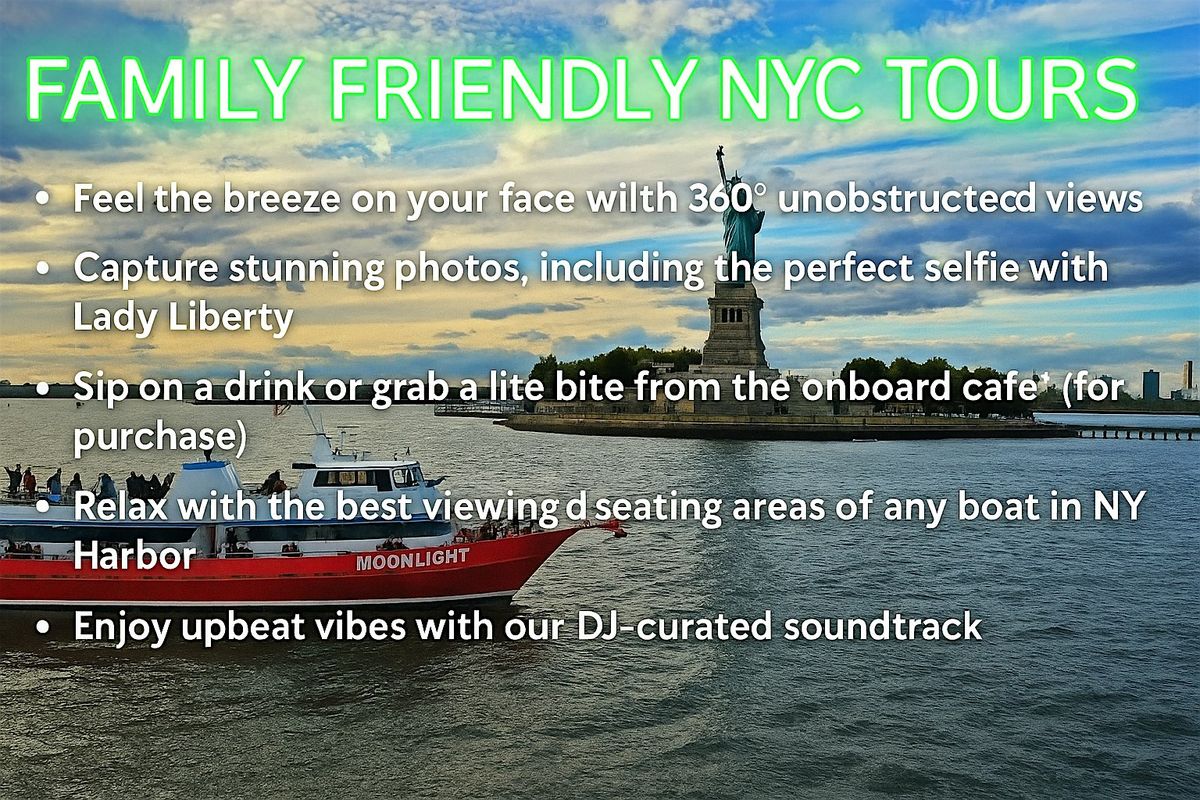 MOONLIGHT 90 MIN NEW YORK CITY STATUE OF LIBERTY, BRIDGES, SKYLINE