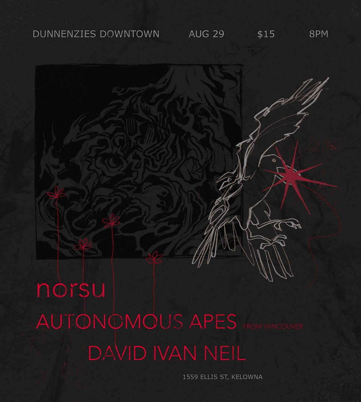 Autonomous Apes, Norsu, David Ivan Neil live in Kelowna DunnEnzies