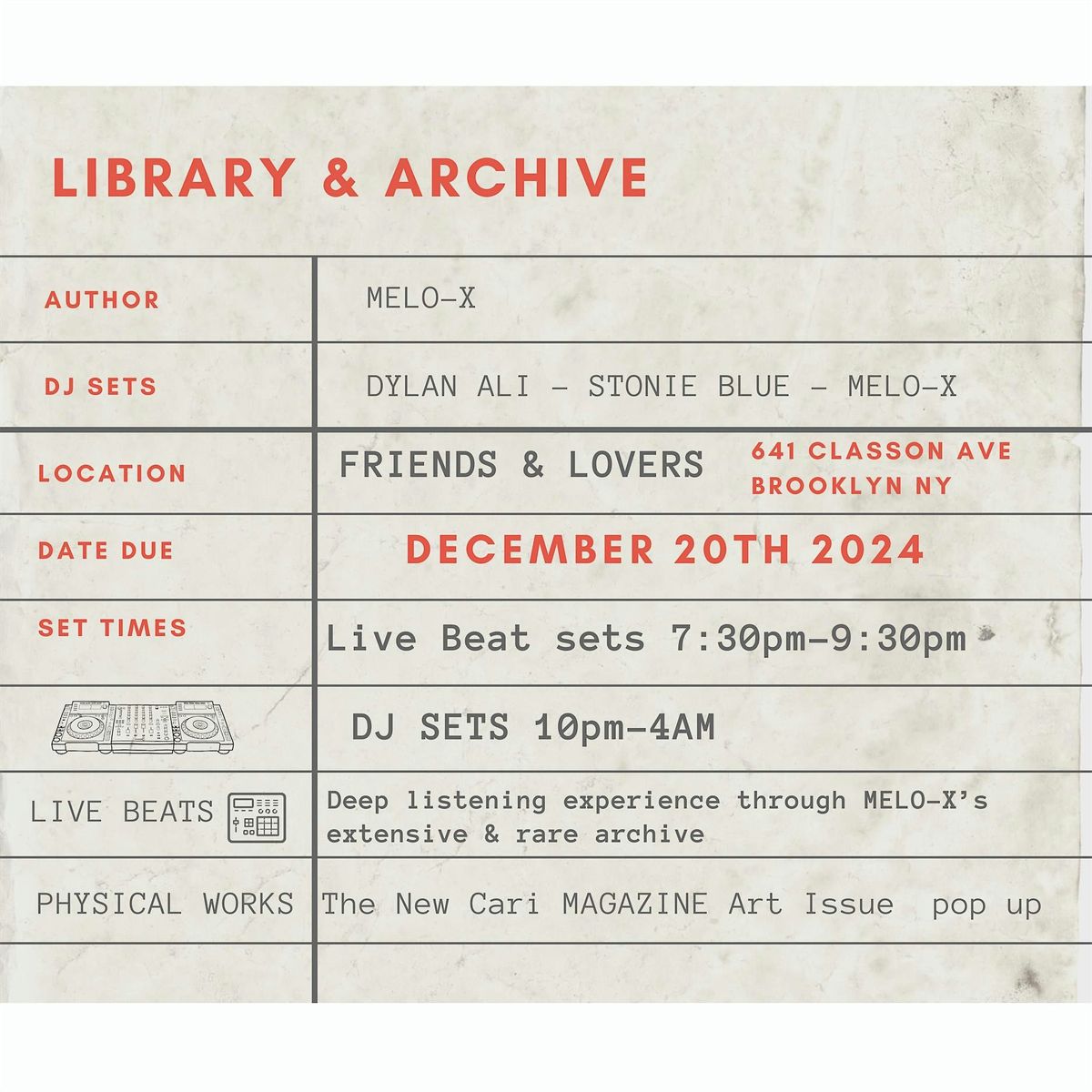 MELO-X Presents: Library & Archive (Live Beat Session)