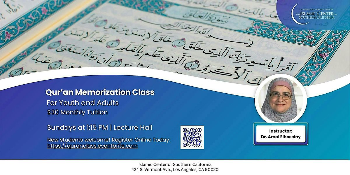 Qur'an Memorization Class (For Youth and Adults)