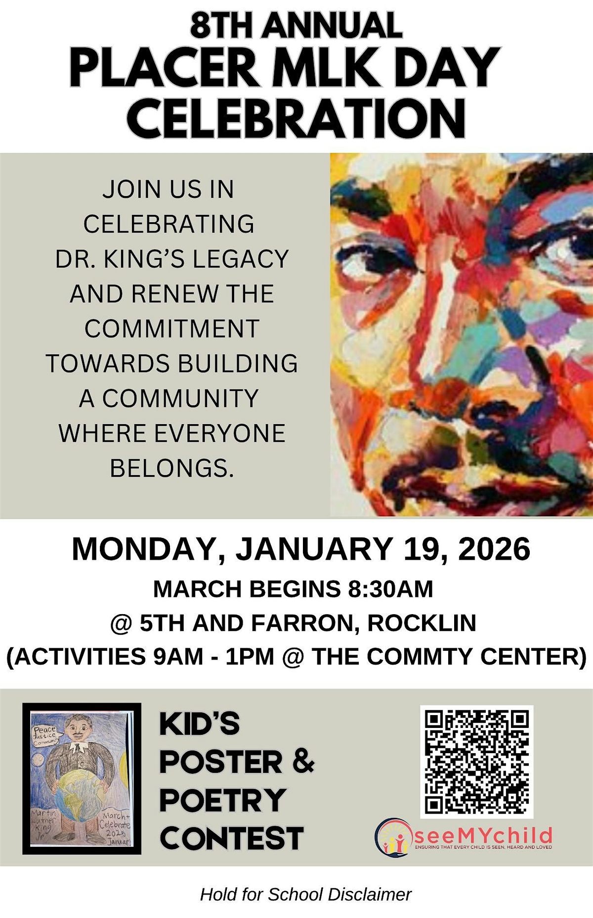 8th Annual Placer County Dr. MLK, Jr. Family March and Celebration