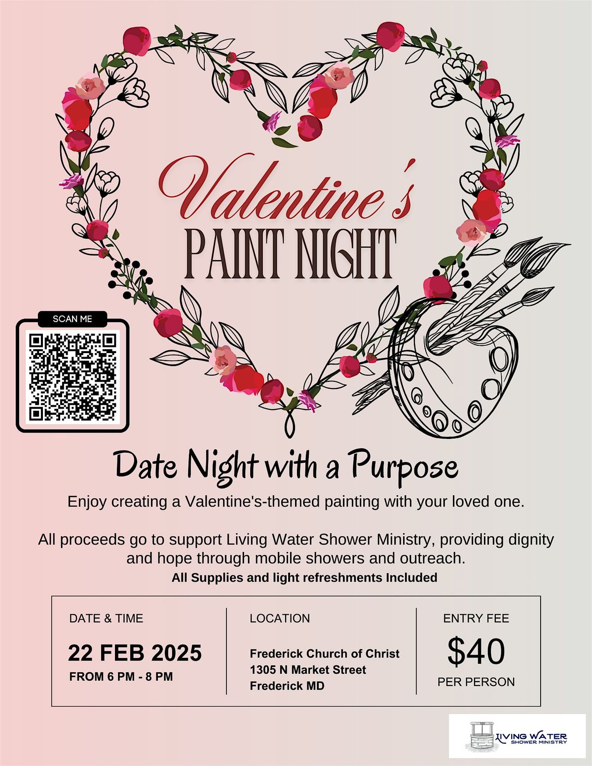 Living Water Shower Ministry Valentine's Paint Night