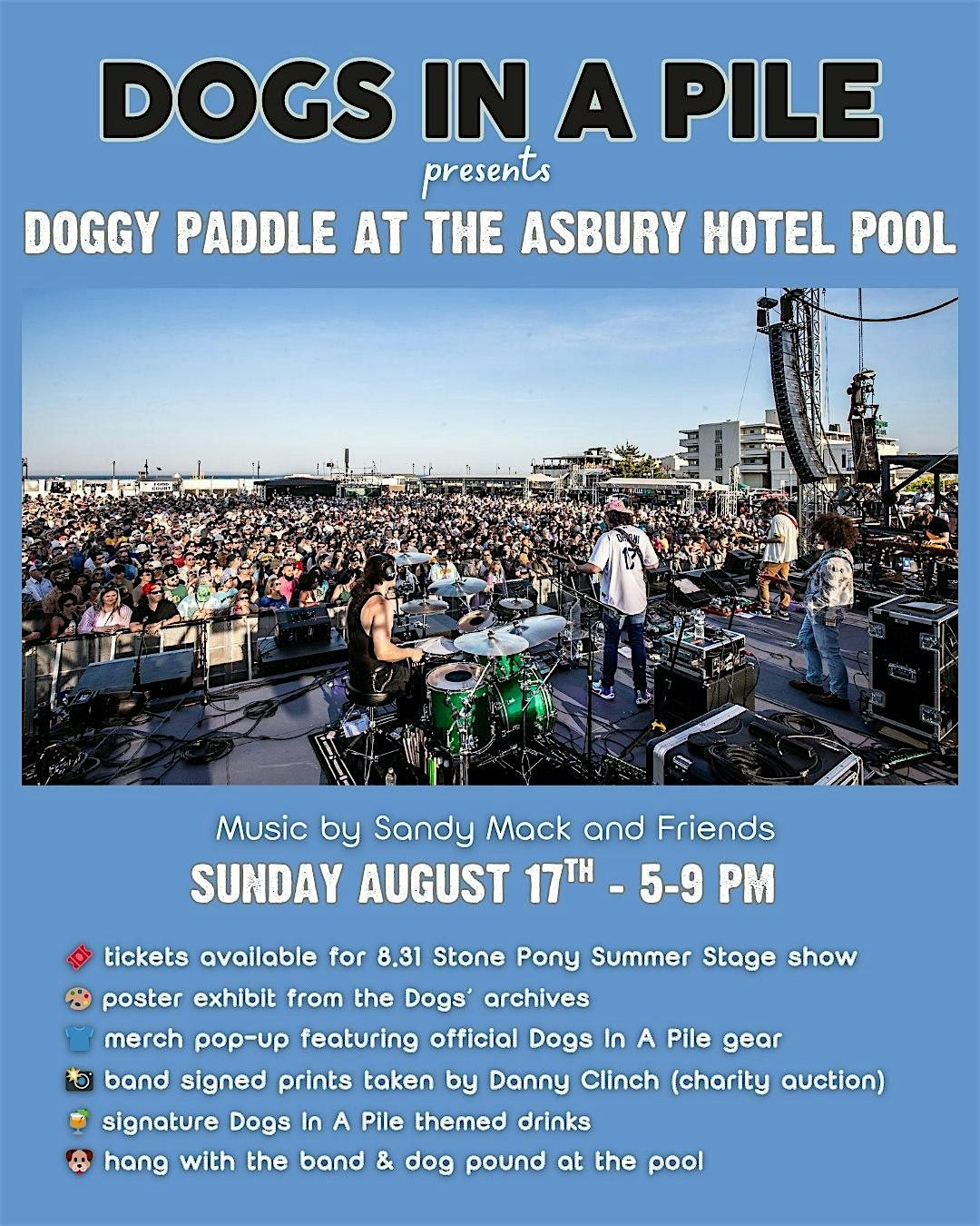 Dogs In A Pile Pool Party at The Asbury Hotel Pool