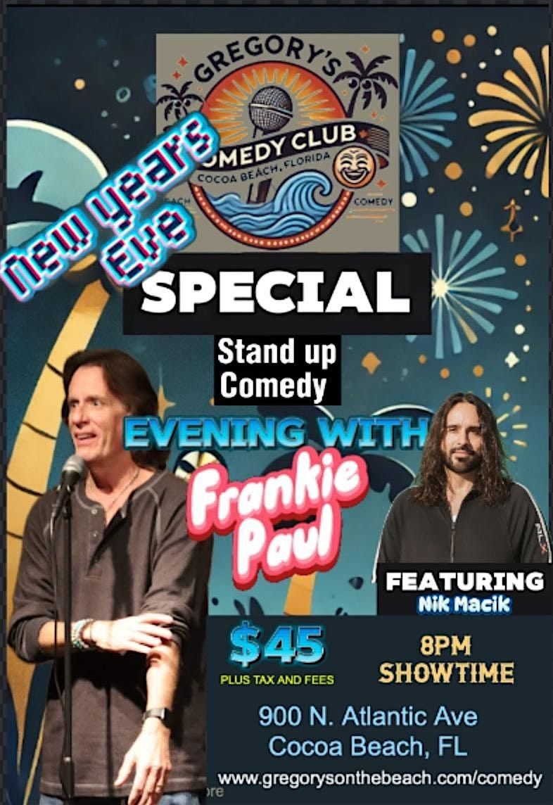 New Years Eve  Comedy @ 12\/31\/24 Gregory's Upstairs 8:00pm-9:30pm