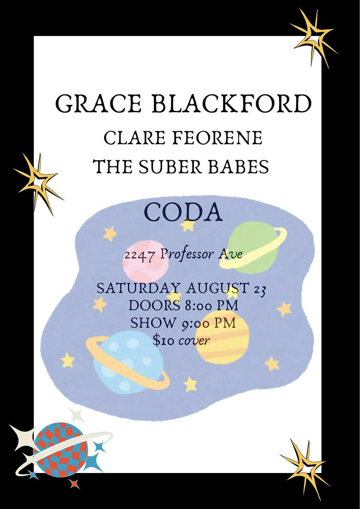 Grace Blackford | Clare Feorene | The Super Babes at CODA