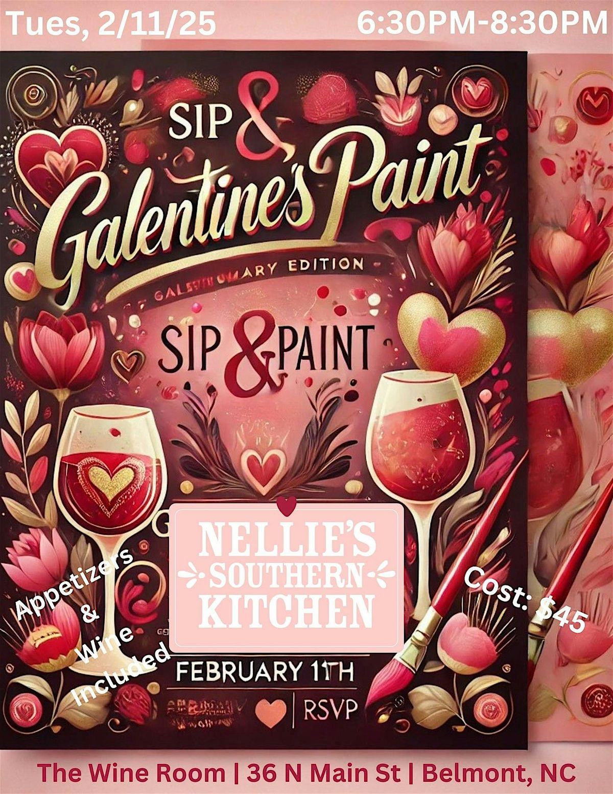 Nellie's Southern Kitchen Sip & Galentine's Paint Party