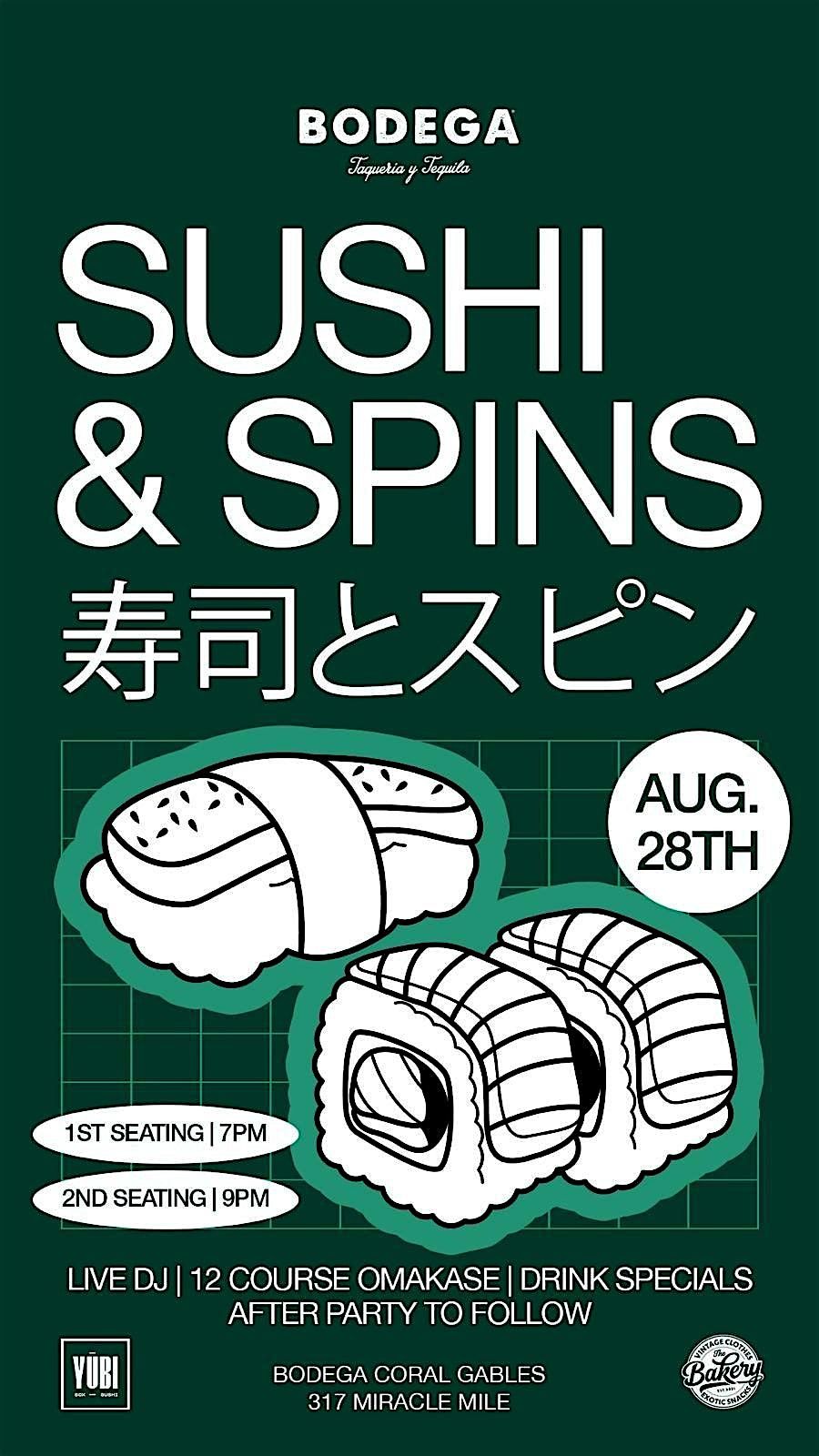 Sushi and Spins: An Omakase Pop-Up by Yubi Box Sushi x Bodega x The Bakery