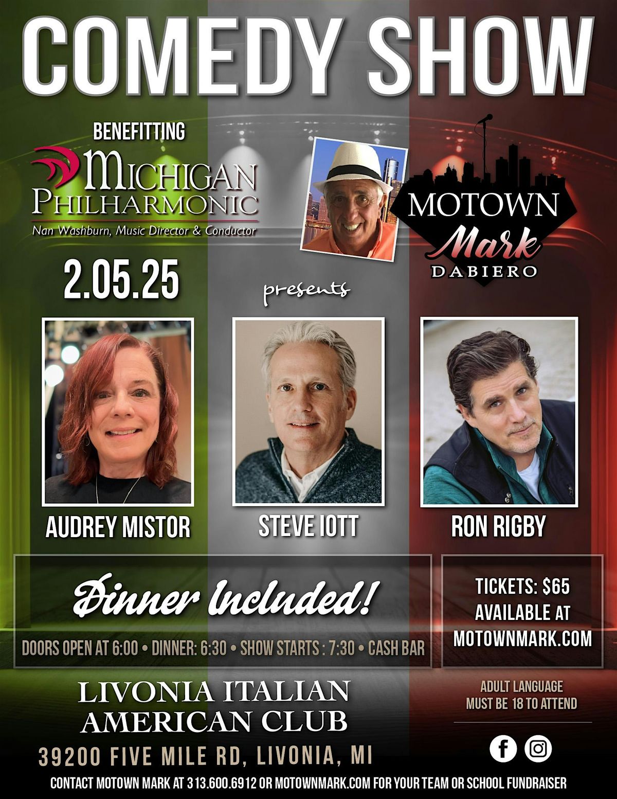 Motown Mark's Comedy Night with Dinner in Livonia!