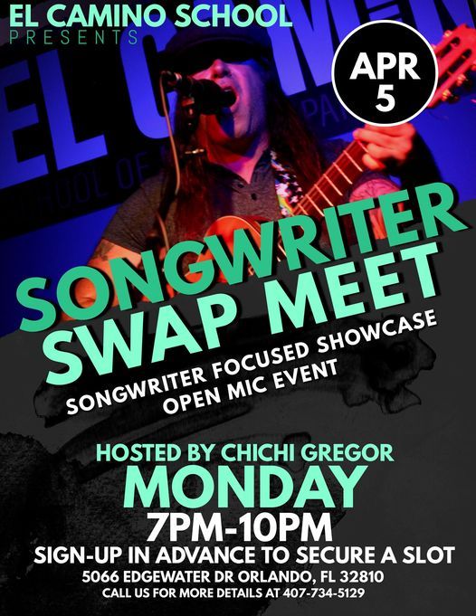 Songwriter Swap Meet Open Mic Event 4 5 21 El Camino School Winter Park 5 April 21