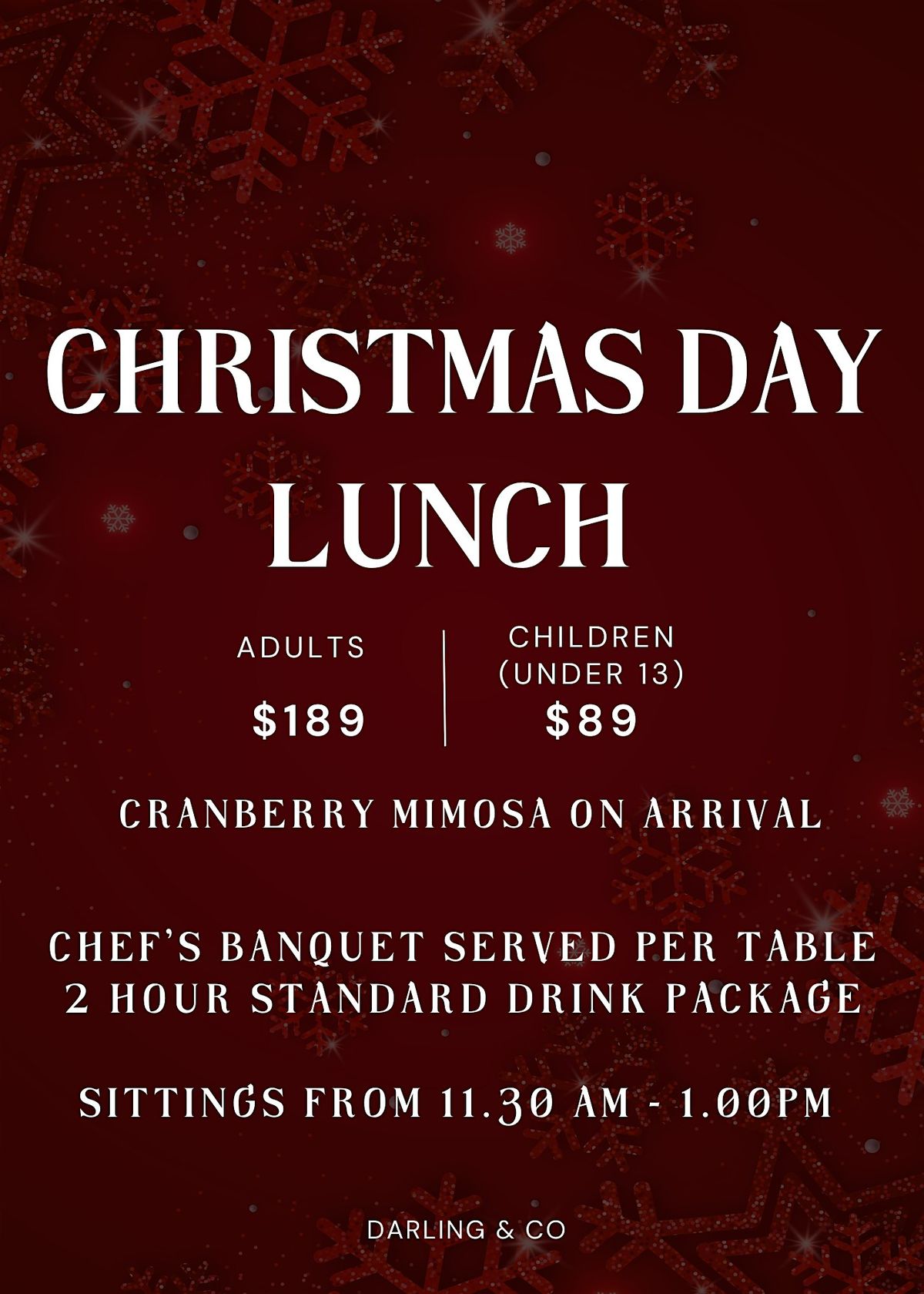 Christmas Day Lunch at Darling & Co