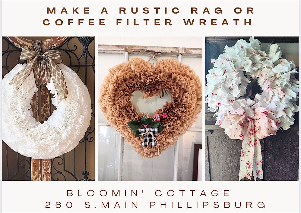 Make a Rustic Farmhouse Rag or Coffee Filter Wreath