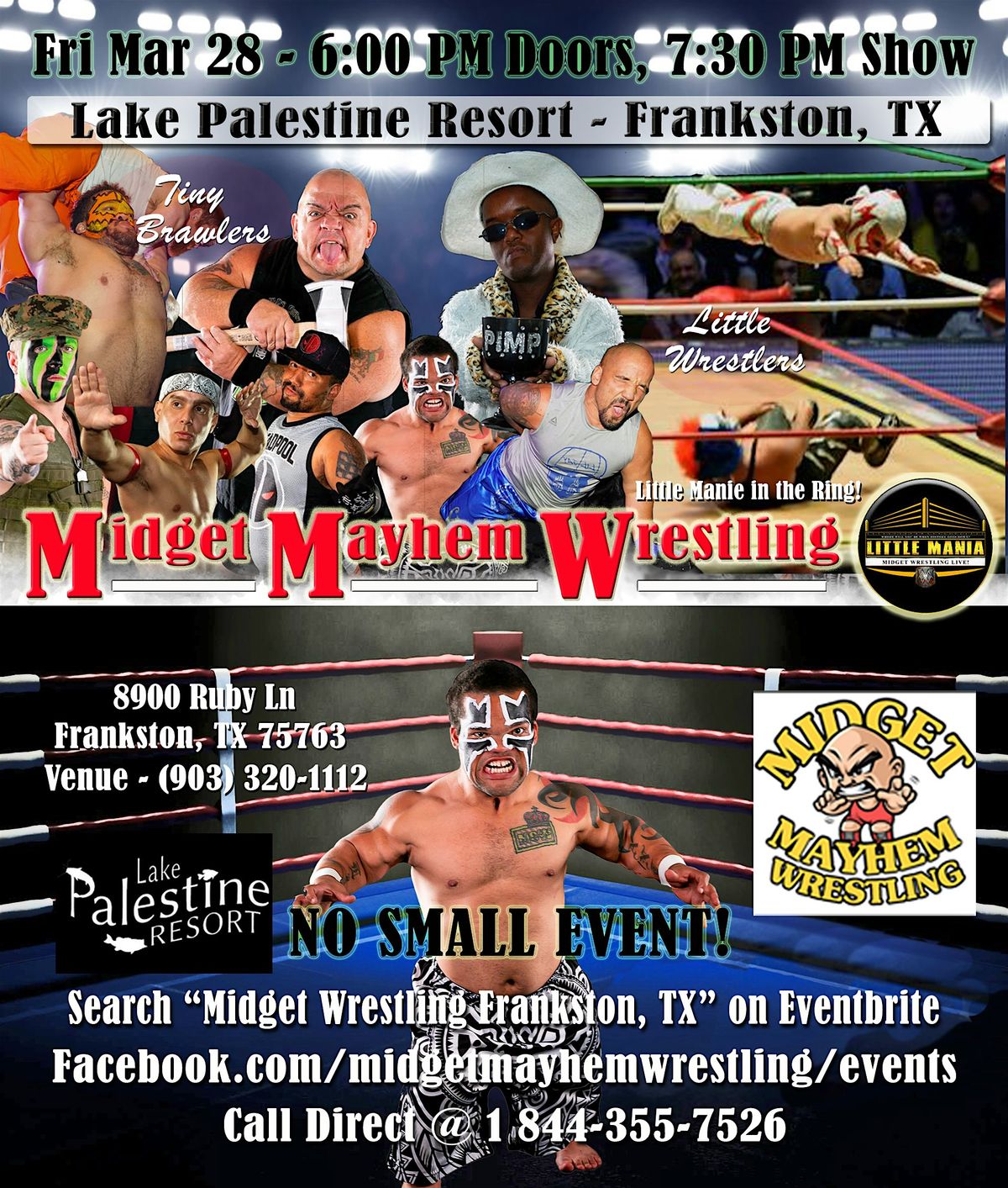 Midget Mayhem Wrestling Rips Through the Ring! Frankston TX 16+