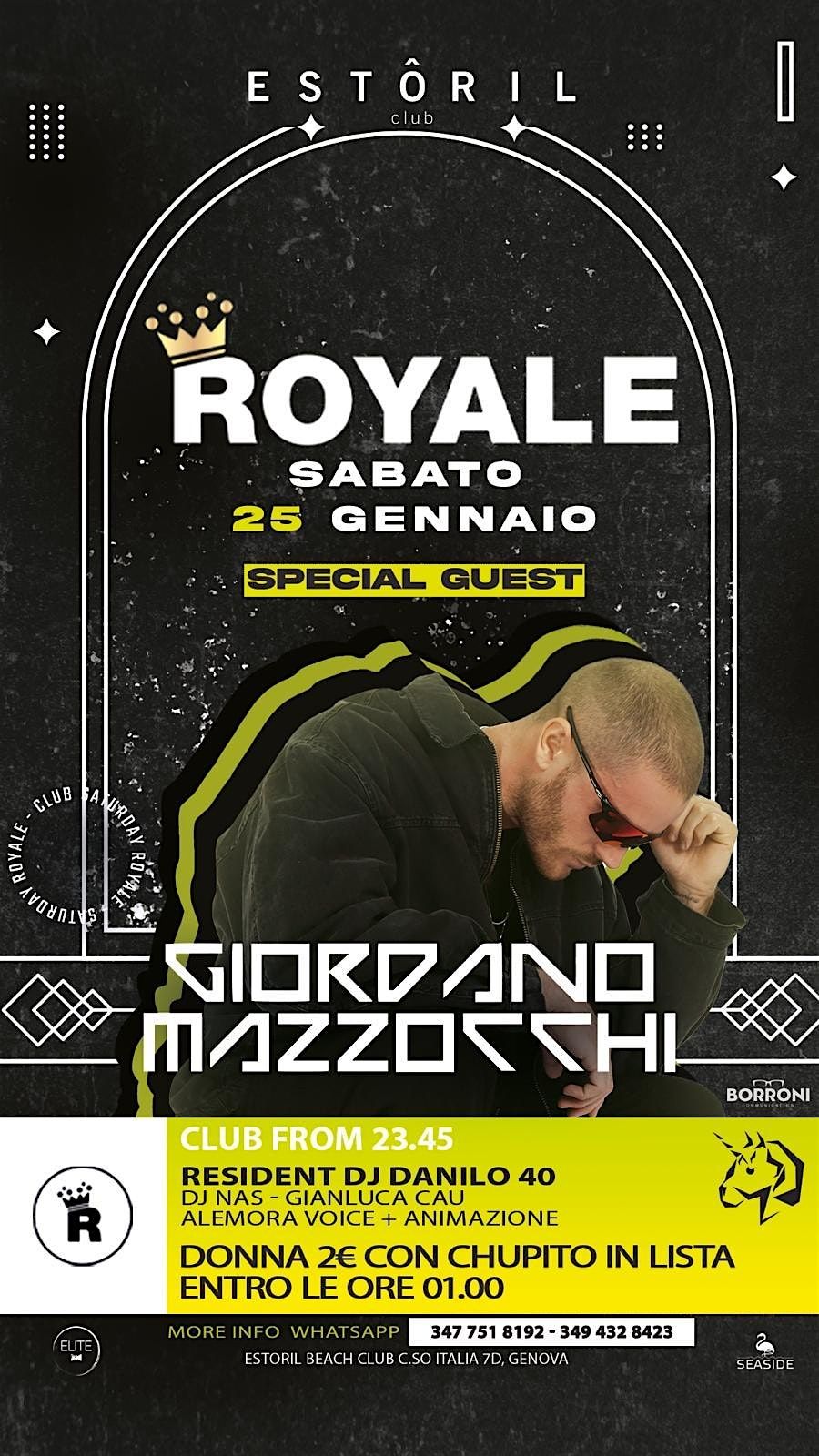 Sabato ROYALE \/\/ Special Guest DJ - GIORDANO MAZZOCCHI -  Sat 25.01.25