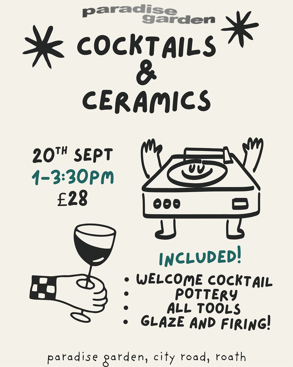 cocktails and ceramics at paradise garden- 11\/10