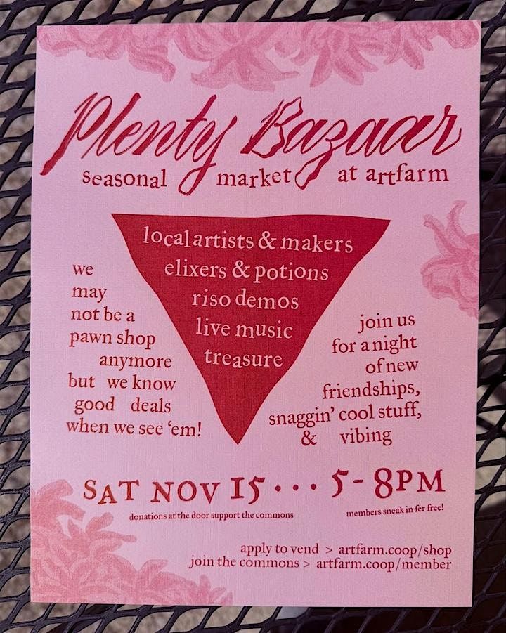 Plenty Bazaar: seasonal market at artfarm