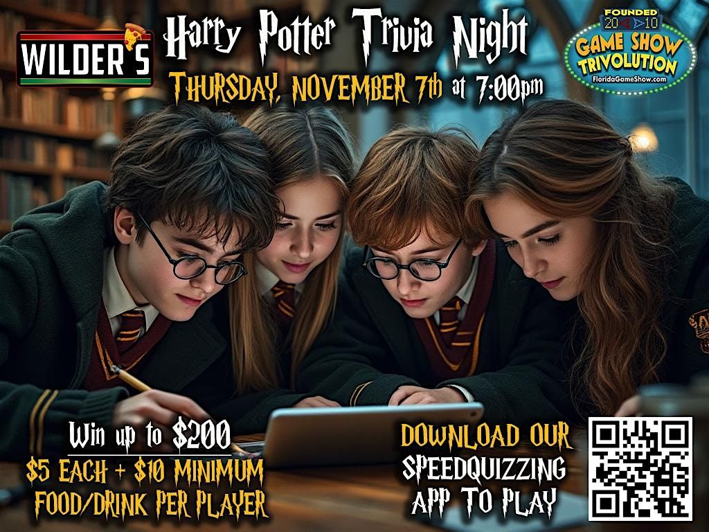 Harry Potter Trivia Night at Wilder's Pizza in Bradenton