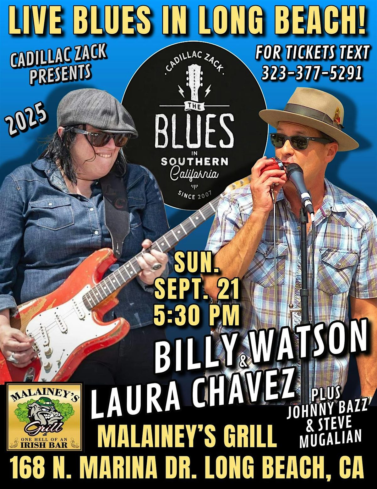 BILLY WATSON & LAURA CHAVEZ - Blues Harmonica & Guitar Greats - Long Beach