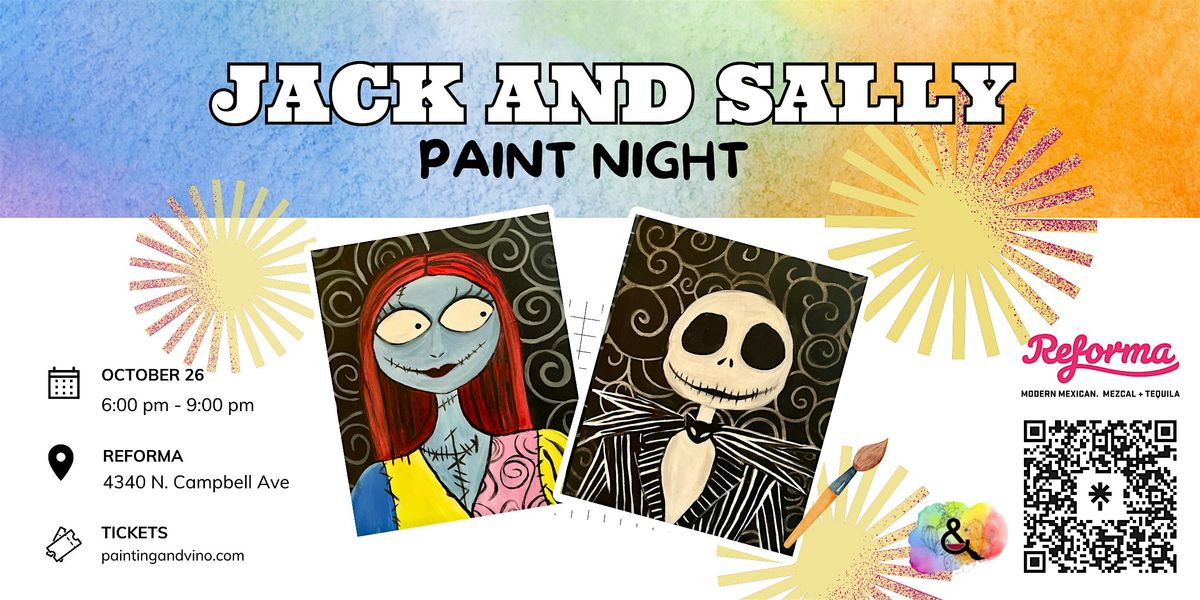 Jack and Sally Paint Night \u2013 Traced Canvas!