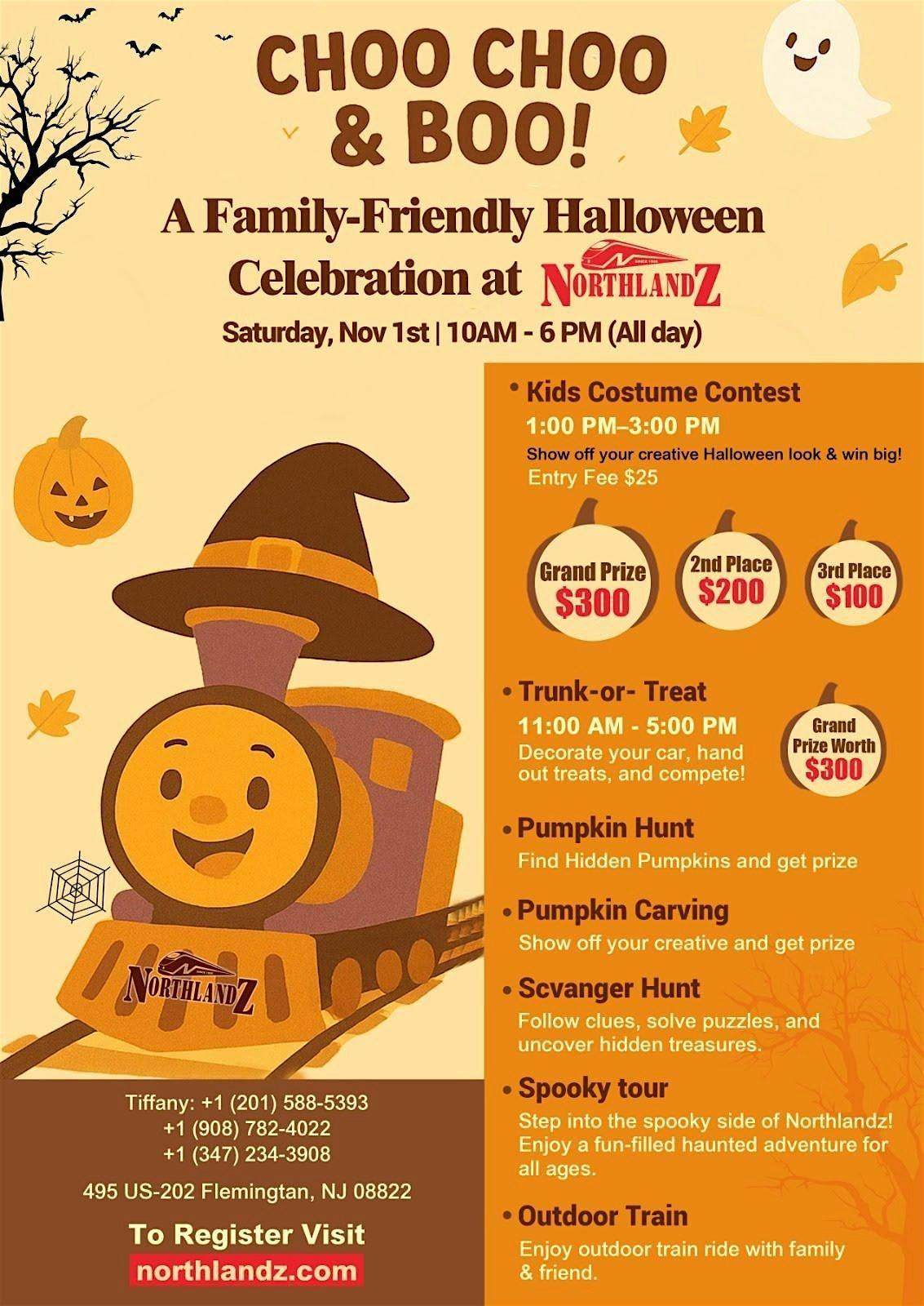 CHOO CHOO & BOO (CHILDREN'S COSTUME CONTEST CASH PRIZE!)