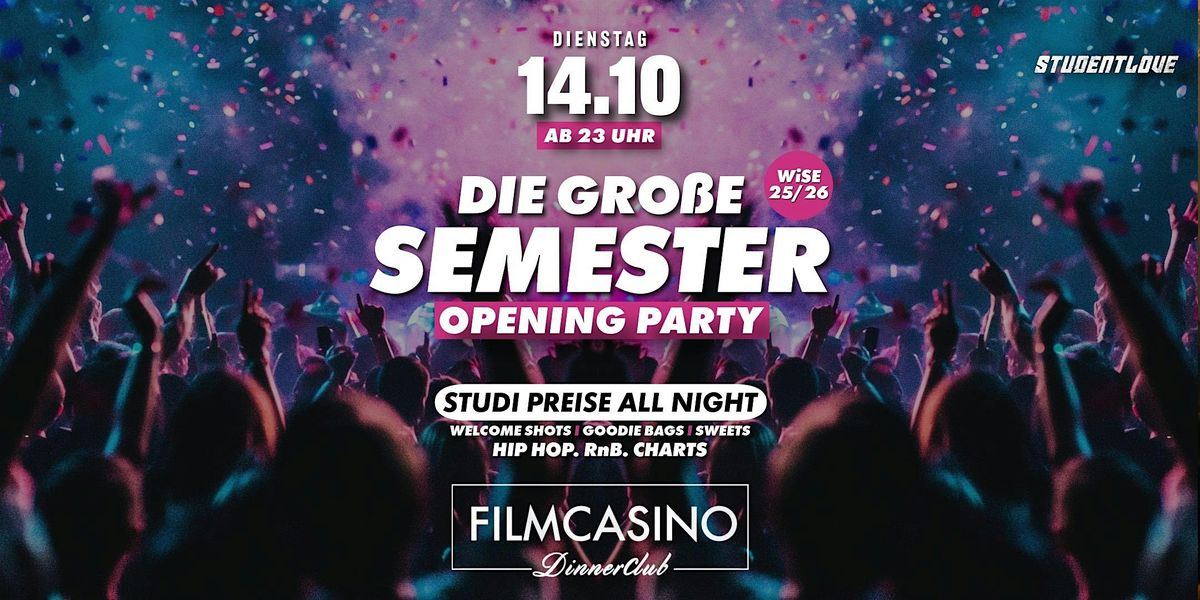 SEMESTER OPENING PARTY \u2022 WiSE 25\/26 \u2022 DIE. 14.10