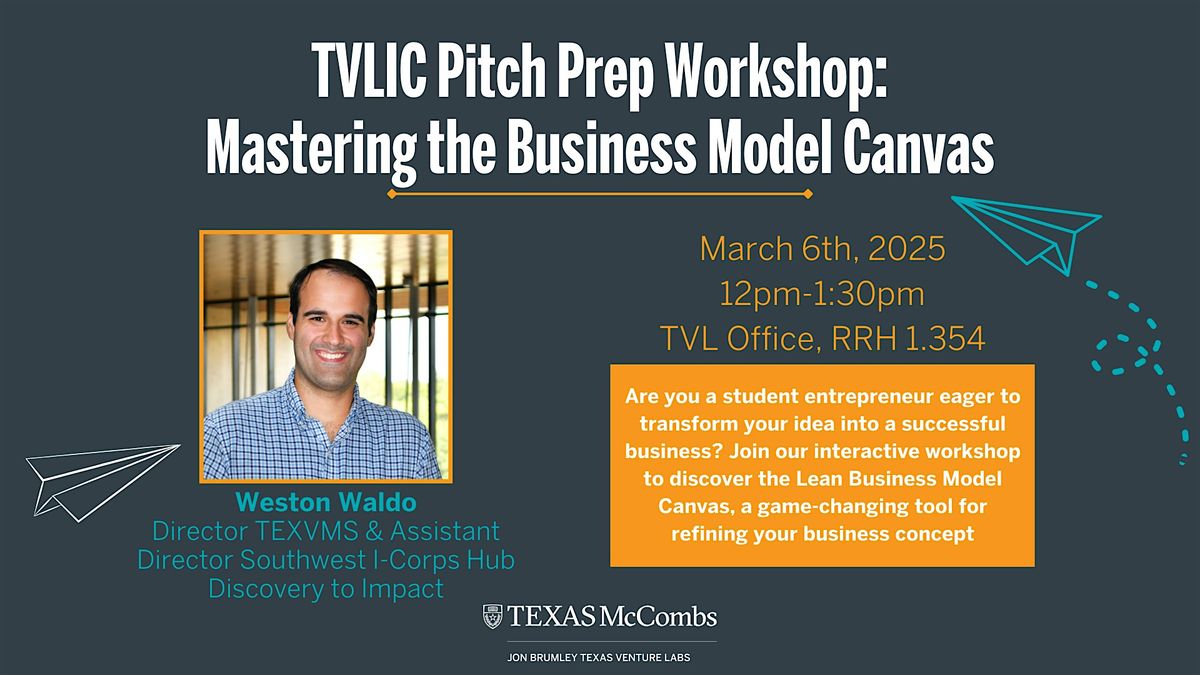 TVLIC Pitch Prep Workshop: Mastering the Business Model Canvas