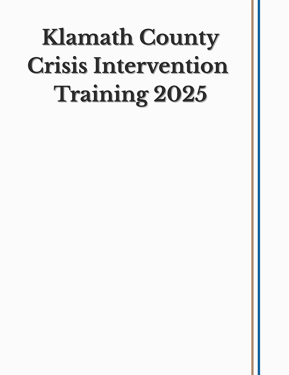Klamath County Crisis Intervention Training 2025