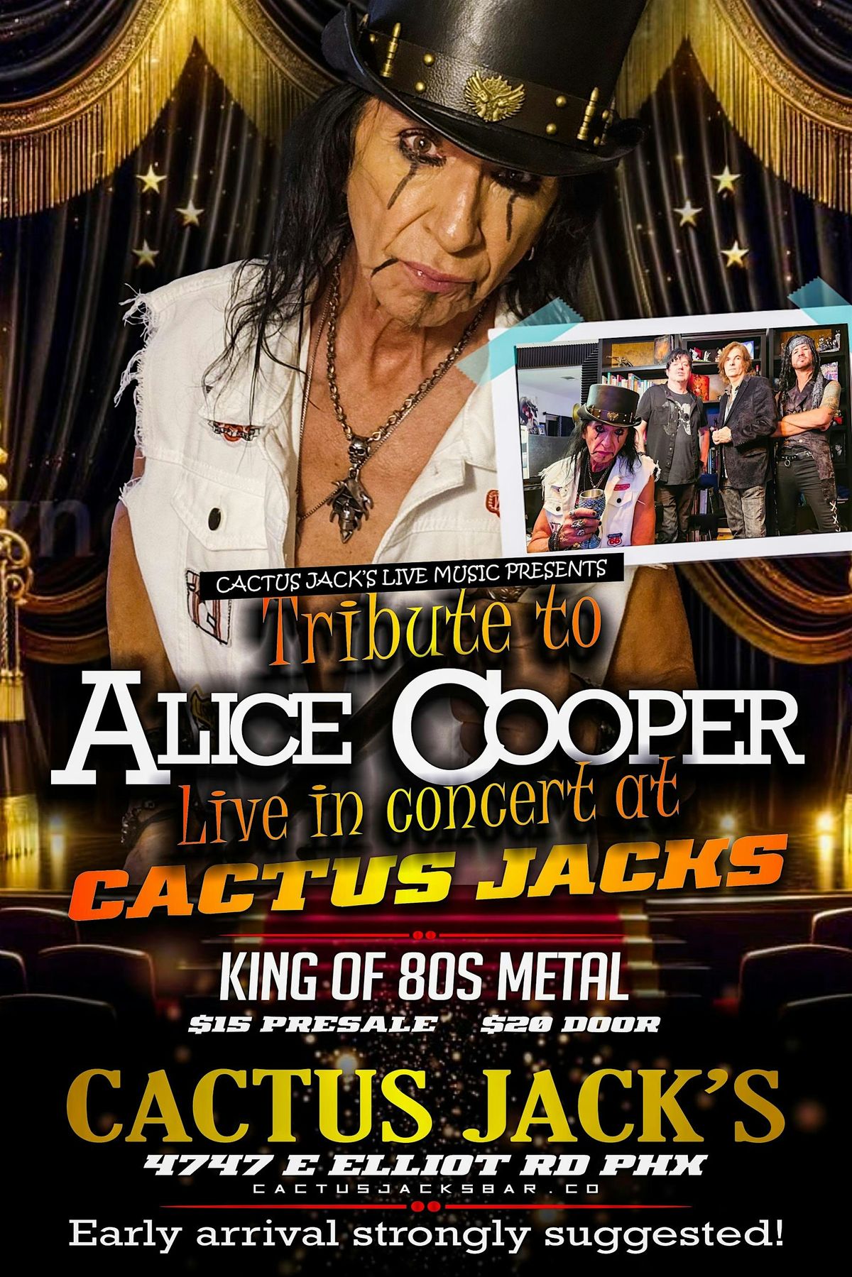 Alice Cooper Tribute @ Cactus Jacks NYE 12\/31