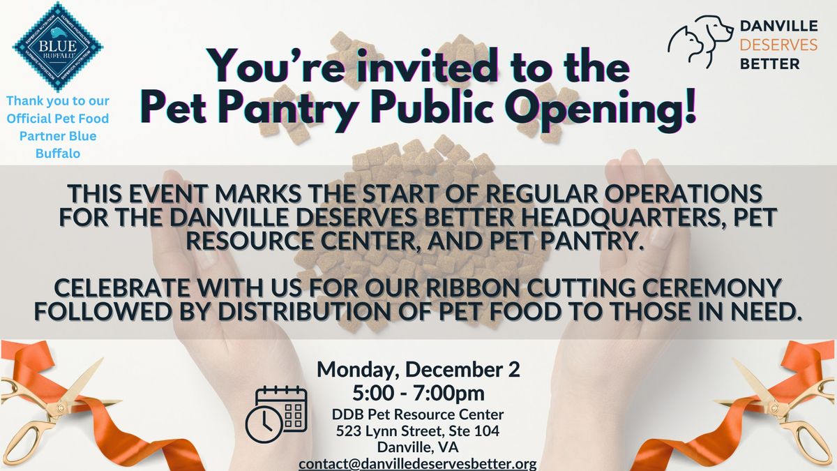 Pet Food Pantry Public Opening & Distribution Event