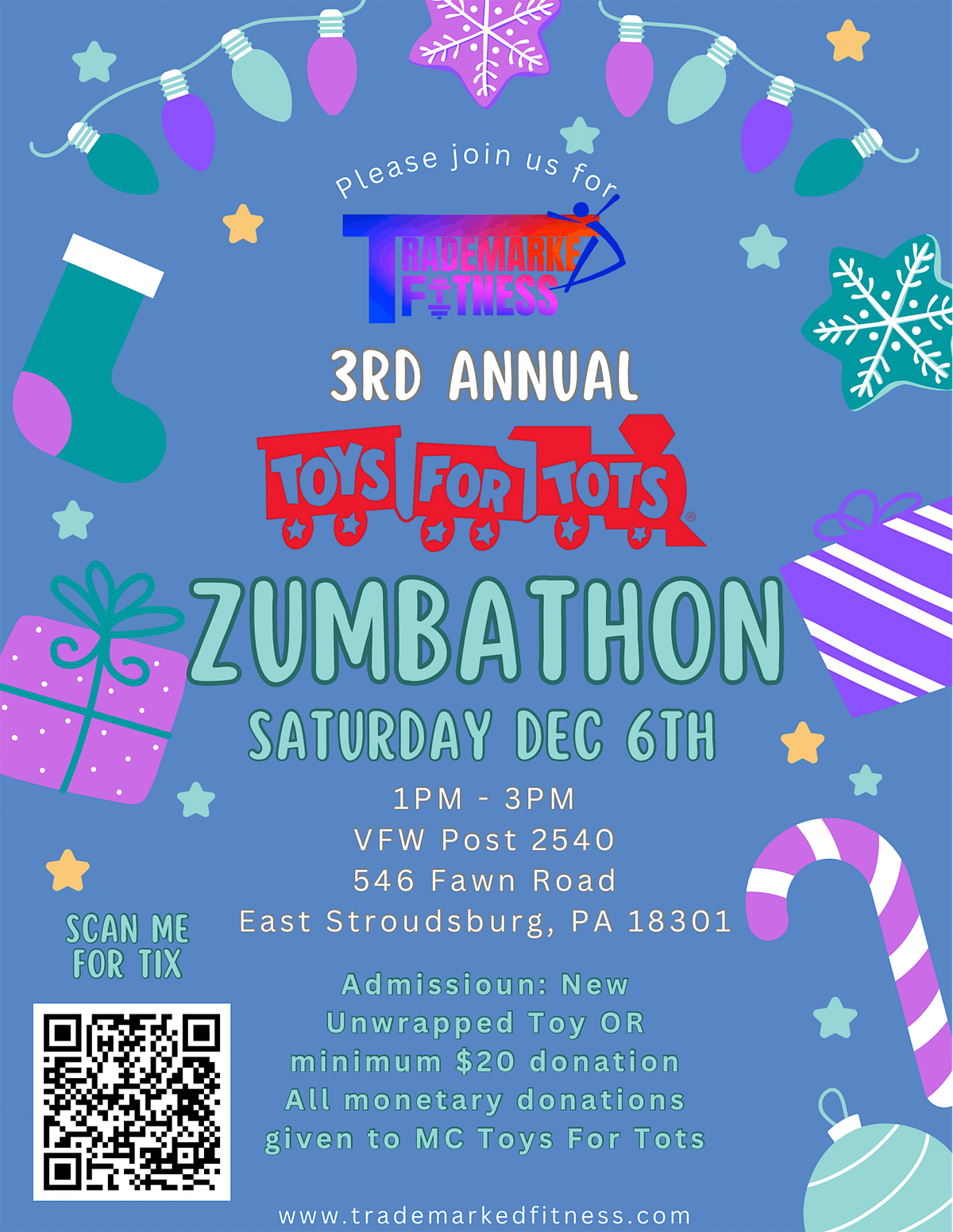 3rd Annual Toys for Tots Zumbathon by Trademarked Fitness Studio