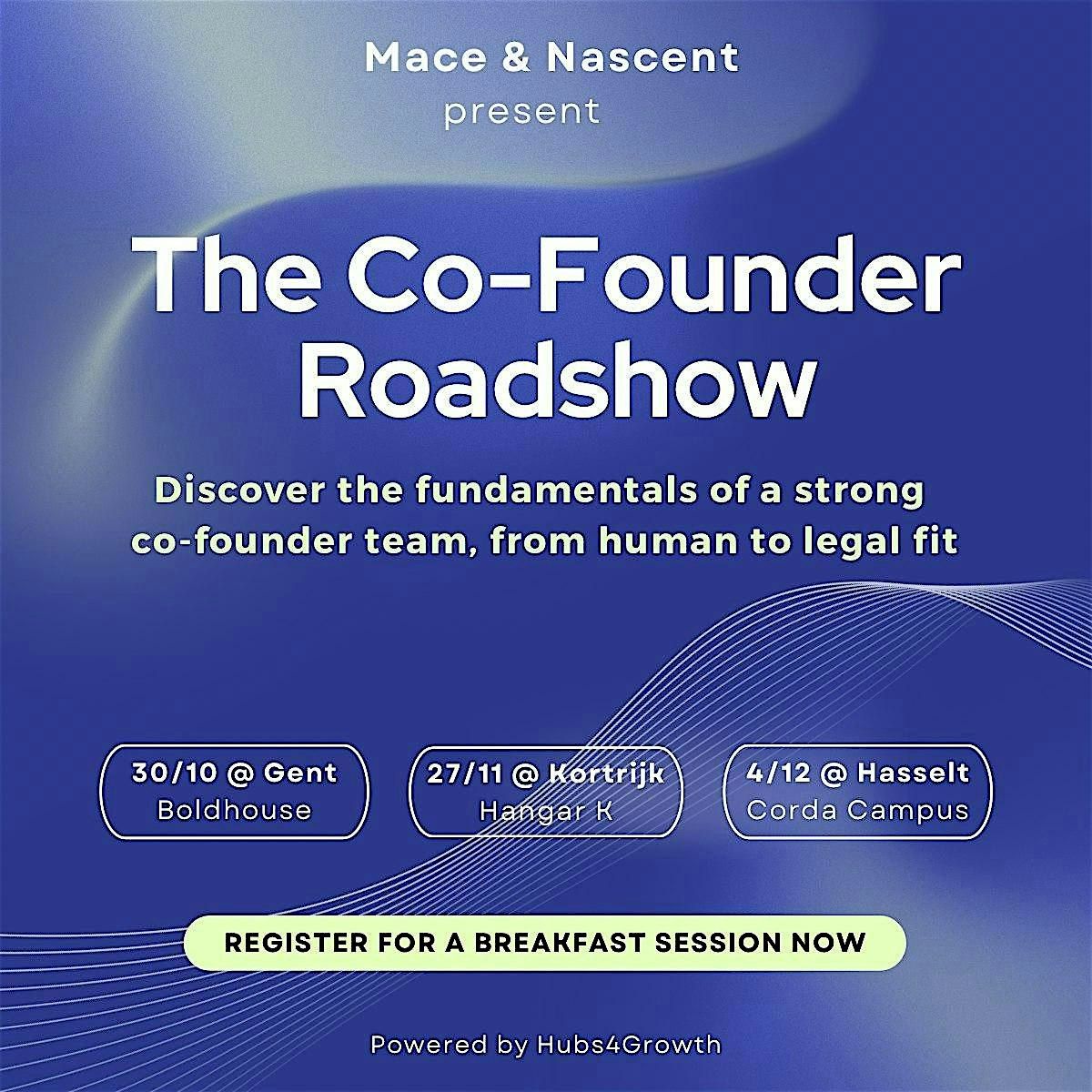 The Co-Founder Roadshow  | Hasselt Stage @ Corda