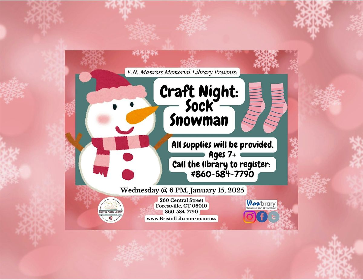 Craft Night for Kids: Sock Snowman