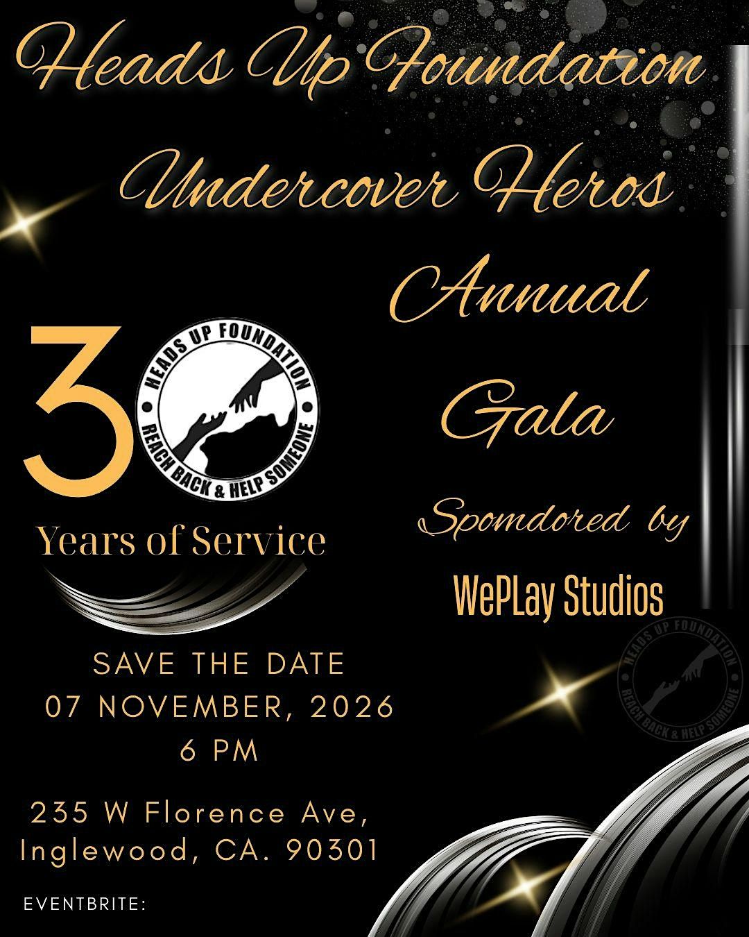 Heads Up Foundation Under Cover Hero Celebrating 30 Years of Service Gala