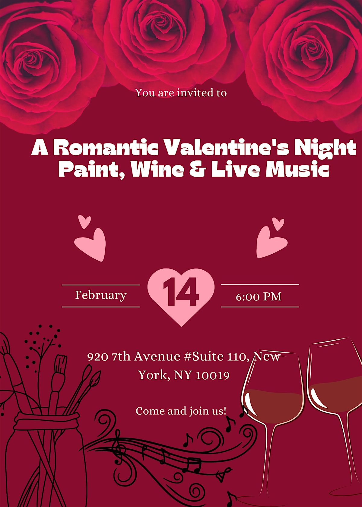 A Romantic Valentine's Night: Paint, Wine & Live Music