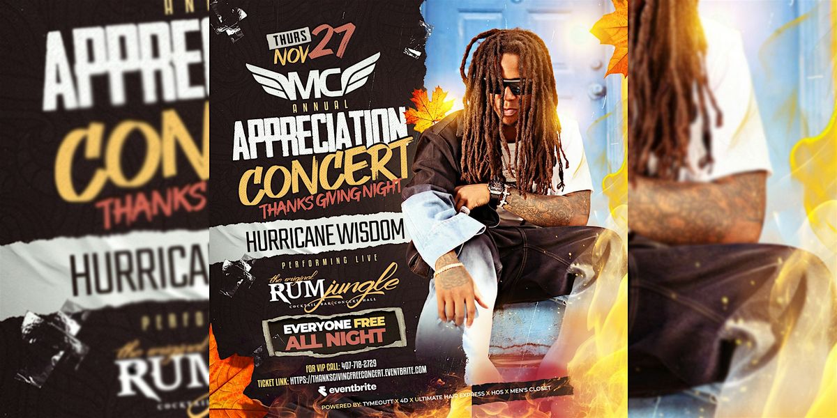 Men's Closet Appreciation Concert With Hurricane Wisdom Performing LIVE